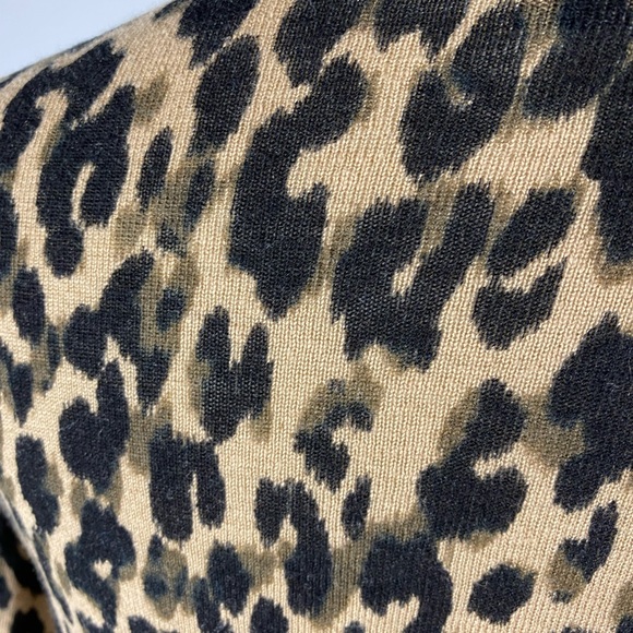 HALOGEN Linen Blend Open Leopard Print Cardigan XS - Picture 6 of 7